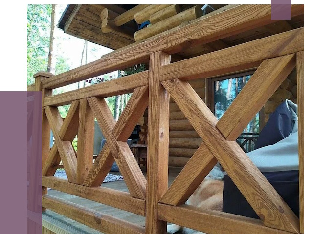 Деревянные перила под ключ в Москве от 8043 руб. 