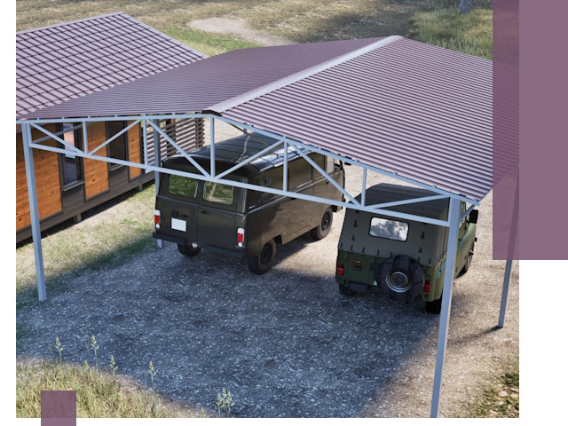 Двускатные навесы под ключ в Москве — изготовление и монтаж