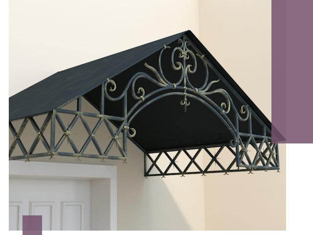 Двускатные металлические козырьки под ключ в Москве