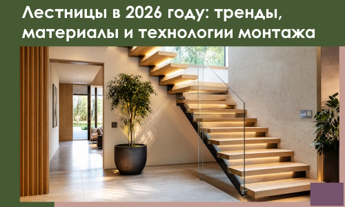Лестницы в 2026 году: тренды, материалы и технологии монтажа
